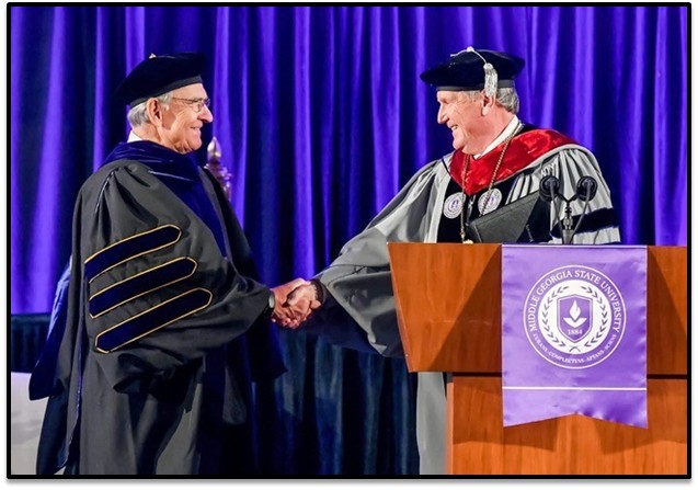L-R: Robert F. Hatcher, Sr. and President Christopher Blake